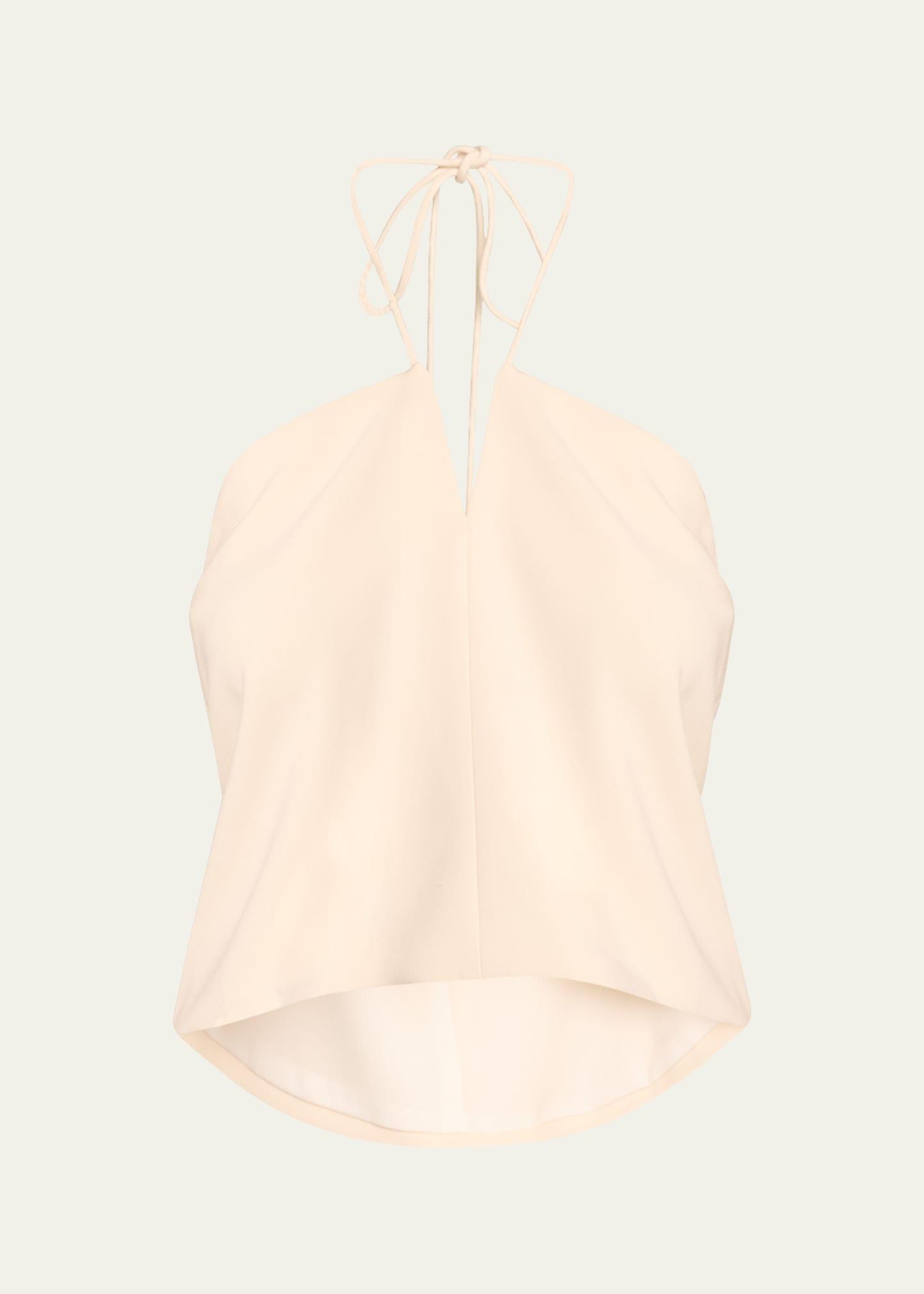 Womens Stretch Crepe Halter Top Product Image