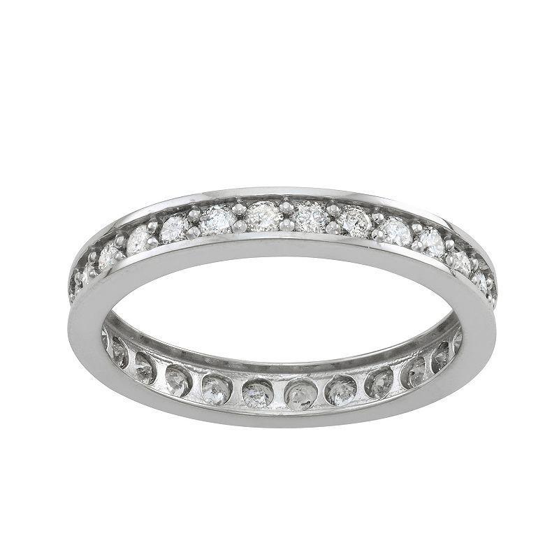 Tiara 10k Gold 7/8 Carat T.W. Diamond Eternity Ring, Womens, White Product Image