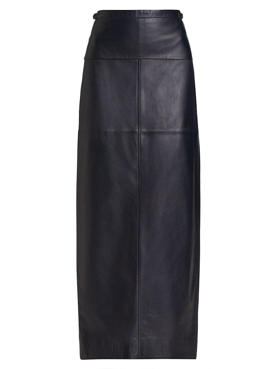 Womens Adriana Leather Maxi Skirt Product Image