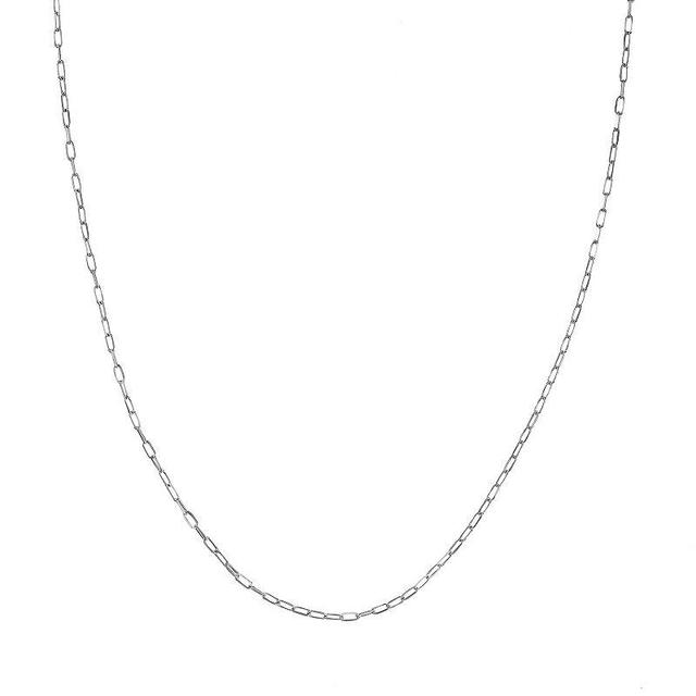 Paper Clip Chain Necklace, Womens 14k Whgold Product Image