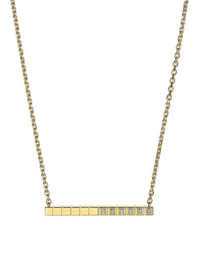 Womens Ice Cube Diamond & 18K Yellow Gold Pendant Necklace Product Image