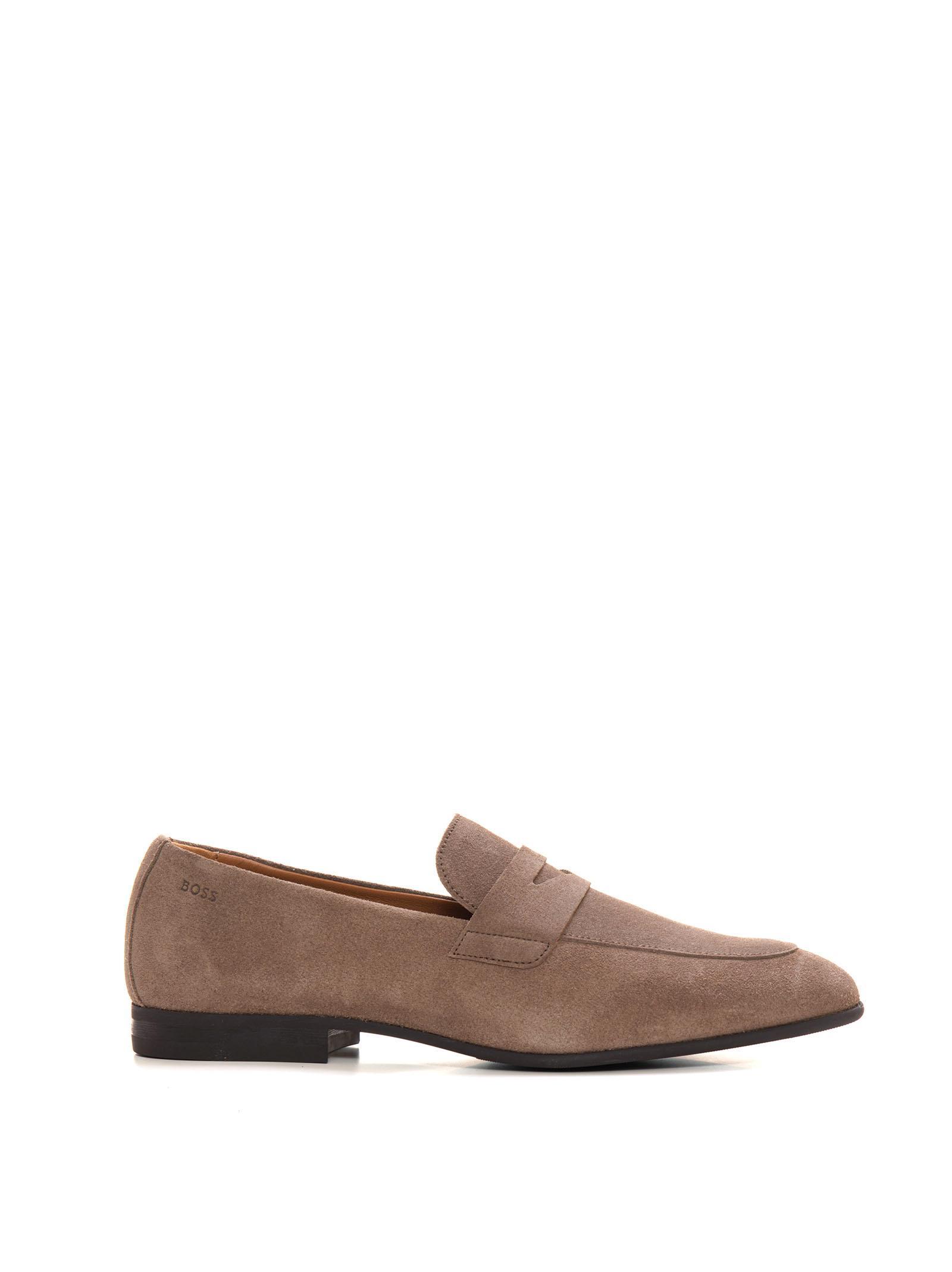 HUGO BOSS Gavrie-loaf Mocassins In Beige Product Image