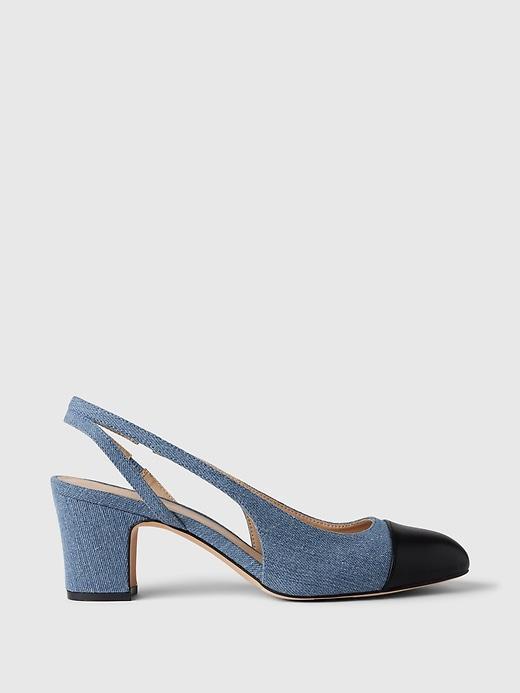 Denim Slingback Heels Product Image