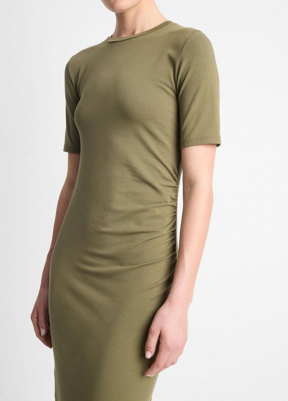 Pima Cotton-Blend Side-Drape Dress Product Image