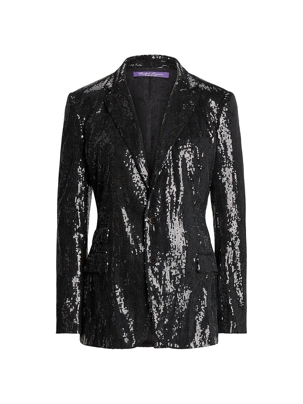 Womens Single-Breasted Sequin Blazer Product Image