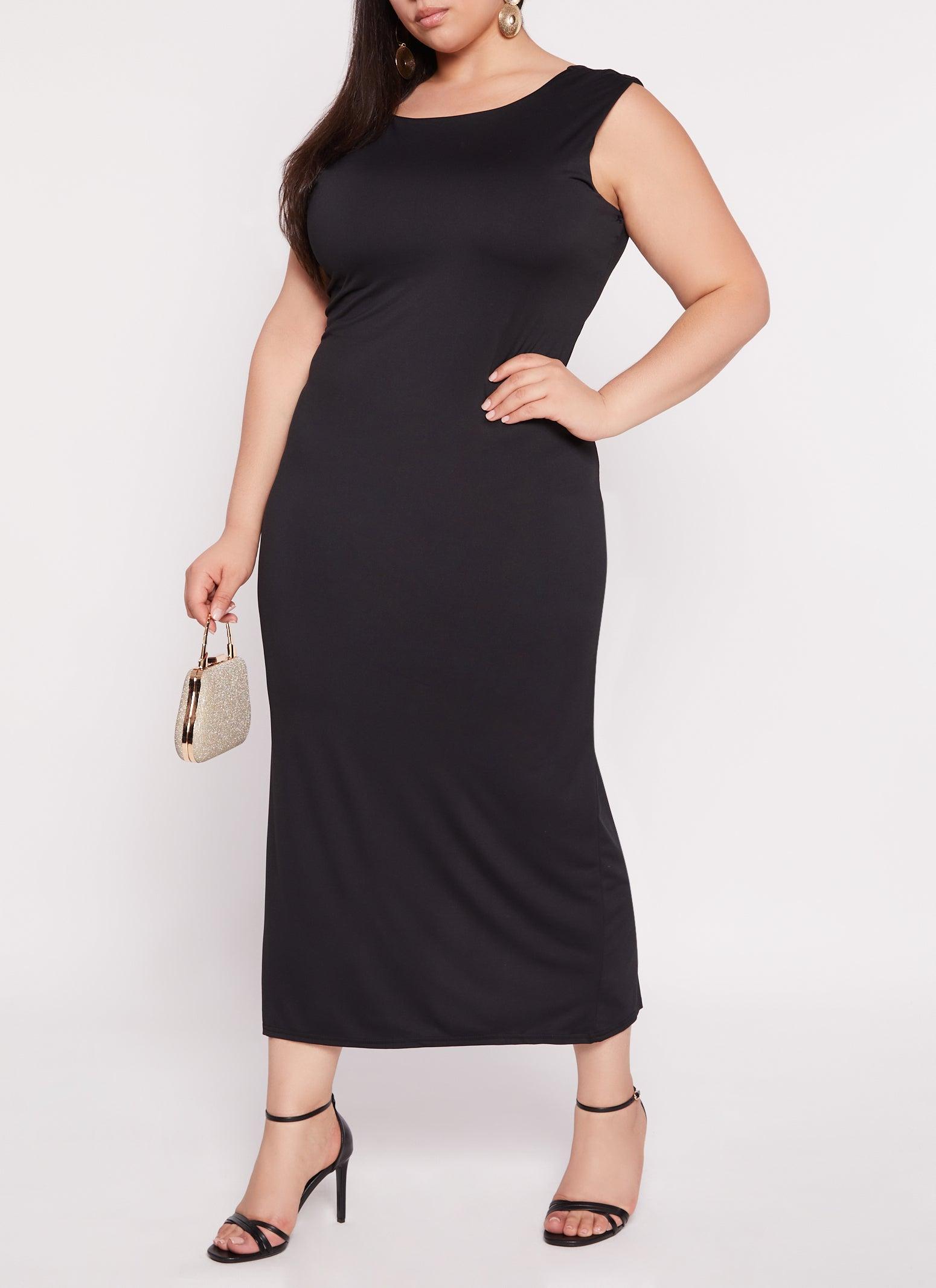 Womens Plus Size Scoop Back Tank Maxi Dress Product Image