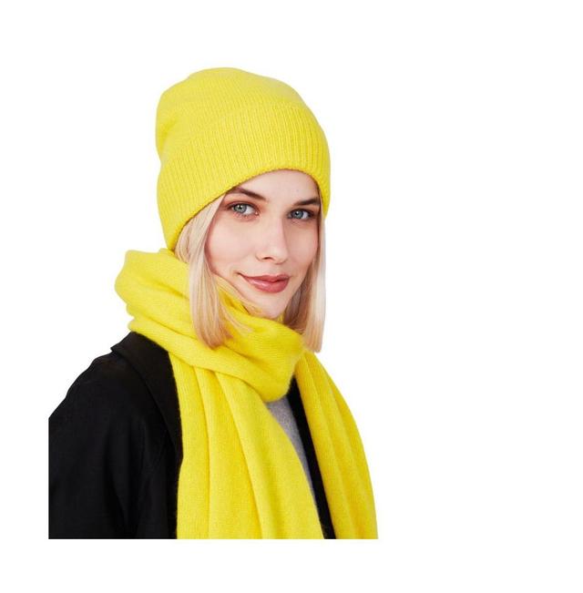 Style Republic 100% Pure Cashmere Womens Ribbed Cuff Beanie Product Image