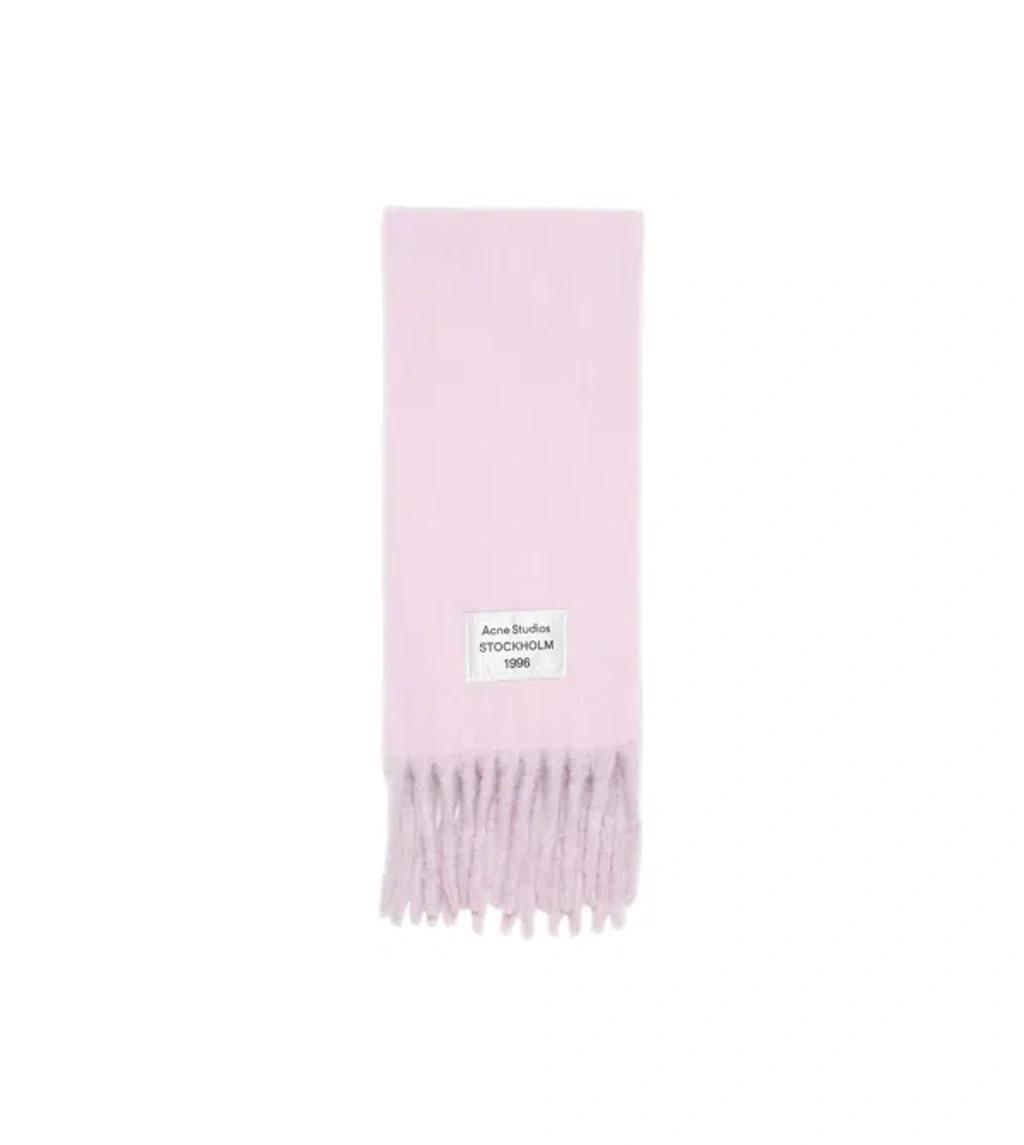 Logo-tag Fringed Scarf In Pink/lilac Product Image