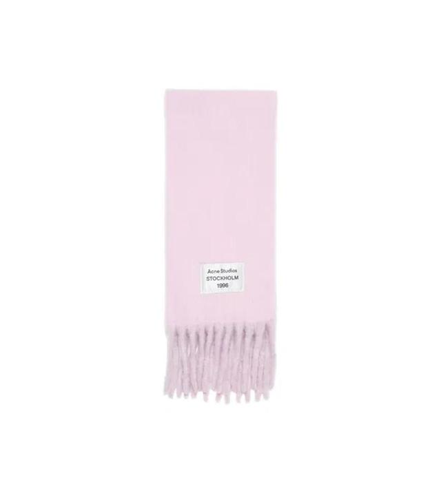 Logo-tag Fringed Scarf In Pink/lilac Product Image