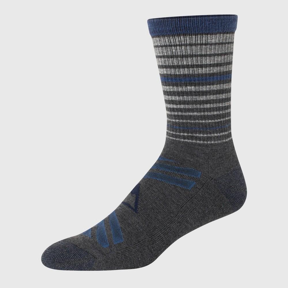 Hanes Explorer Mountain Peaks Mens Cushioned Crew Socks, 3-Pair Pack Grey/Charcoal 6-12 Product Image