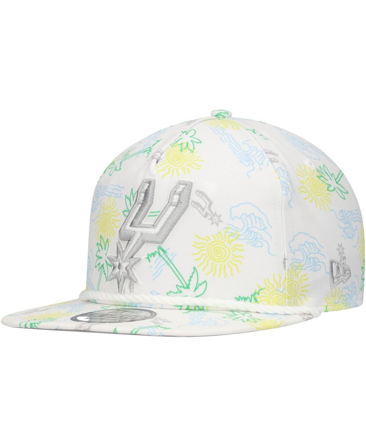 New Era Mens White San Antonio Spurs Palm Trees and Waves Golfer Adjustable Hat Product Image