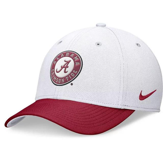 Nike Mens White Alabama Crimson Tide Rise Swoosh Flex Hat - White, Crimson Product Image