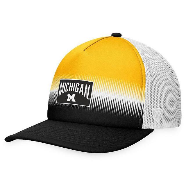 Mens Top of the World /Maize Michigan Wolverines Daybreak Foam Trucker Adjustable Hat, Blue Product Image