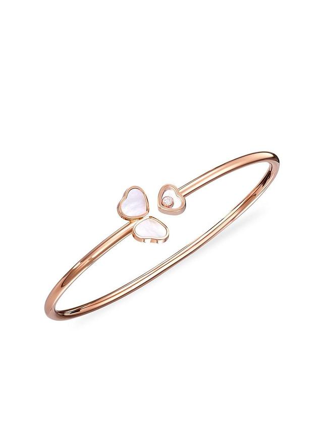 Happy 18K Rose Gold, Diamond & Mother-Of-Pearl Bangle Bracelet Product Image