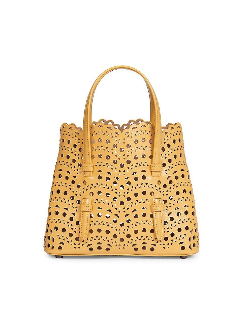 Womens Mini Mina Perforated Leather Tote Product Image