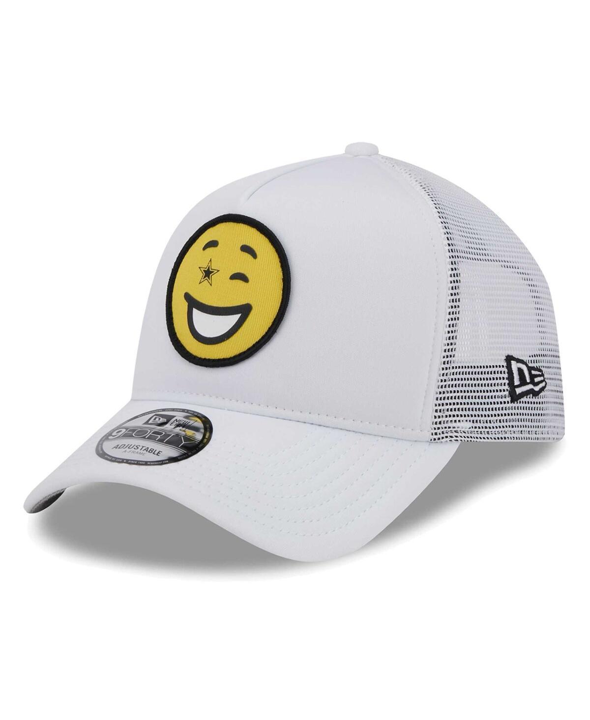 New Era Mens White Dallas Cowboys Happy A-Frame Trucker 9FORTY Snapback Hat Product Image