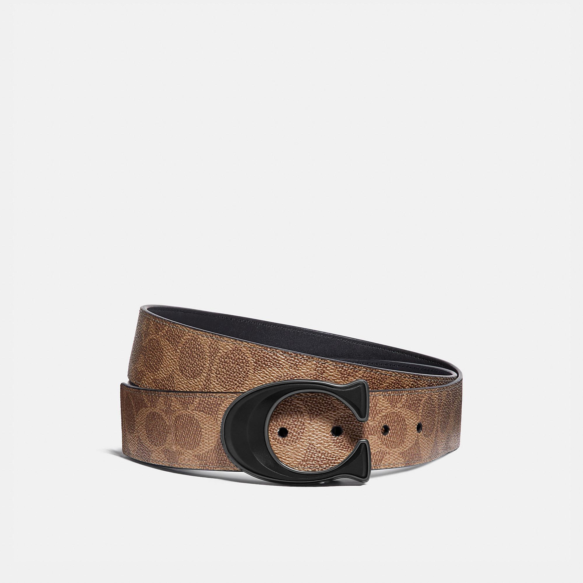 Mens Logo Buckle Leather Belt Product Image