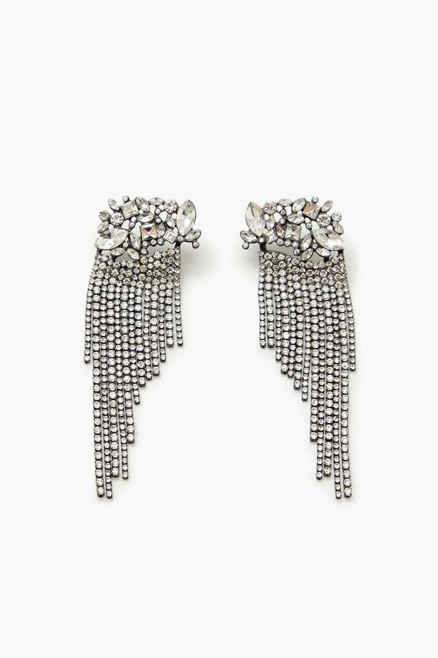 Rhinestone Cluster Drop Earrings | Forever 21 Product Image