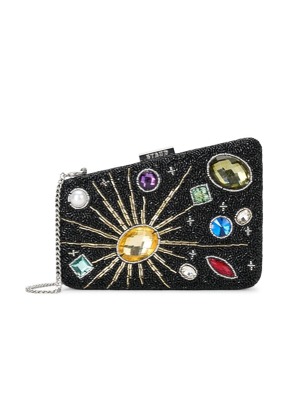 Womens Carmella Beaded Leather Clutch Product Image