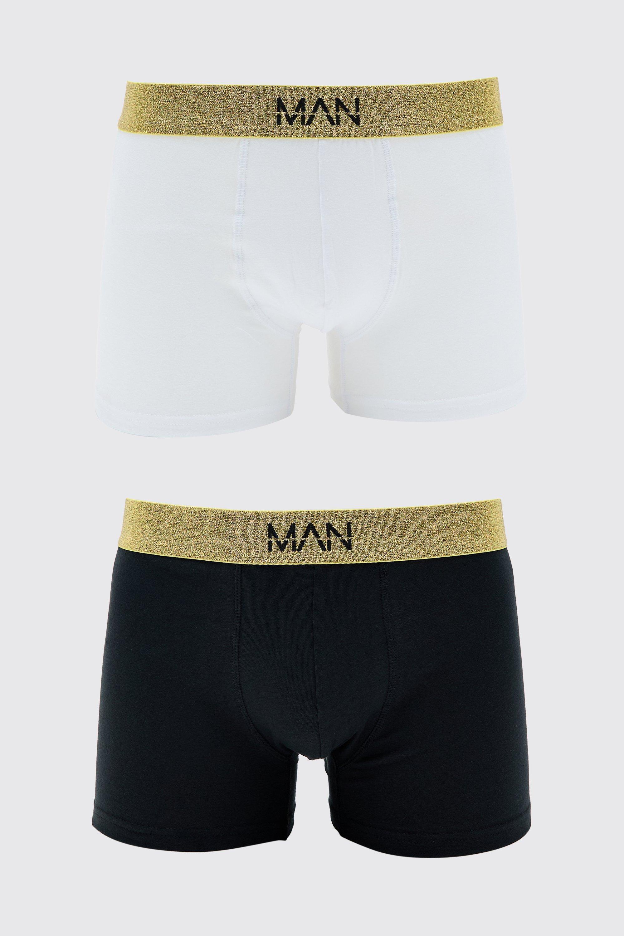 3 Pack Man Roman Gold Waistband Boxers In Multi | boohooMAN USA Product Image