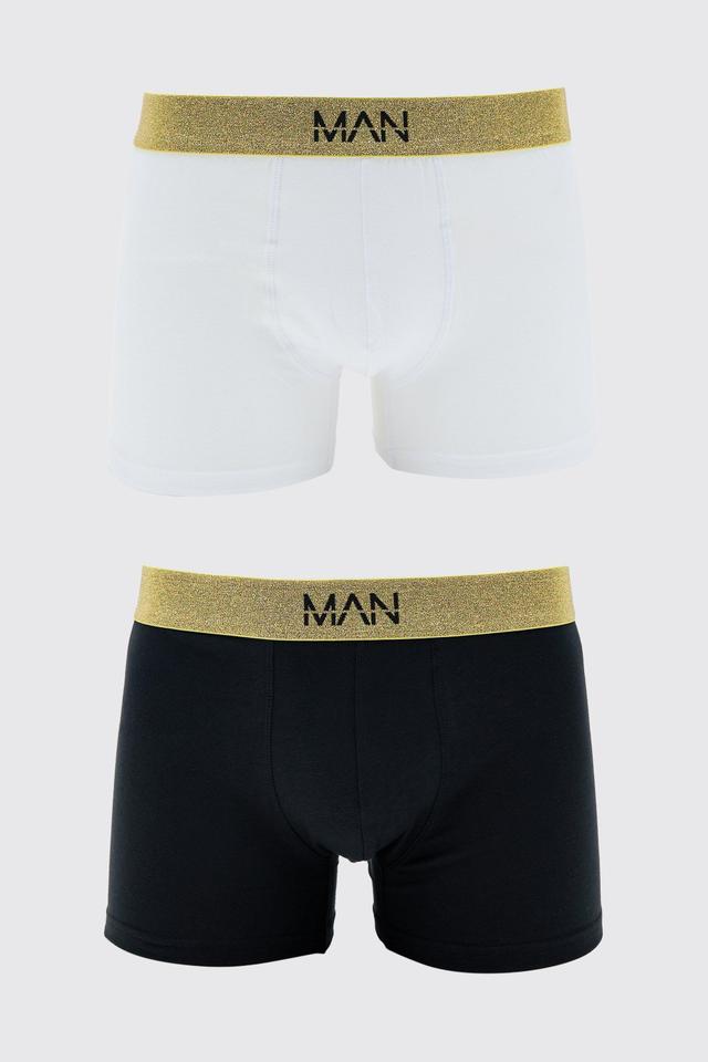 3 Pack Man Roman Gold Waistband Boxers In Multi | boohooMAN USA Product Image