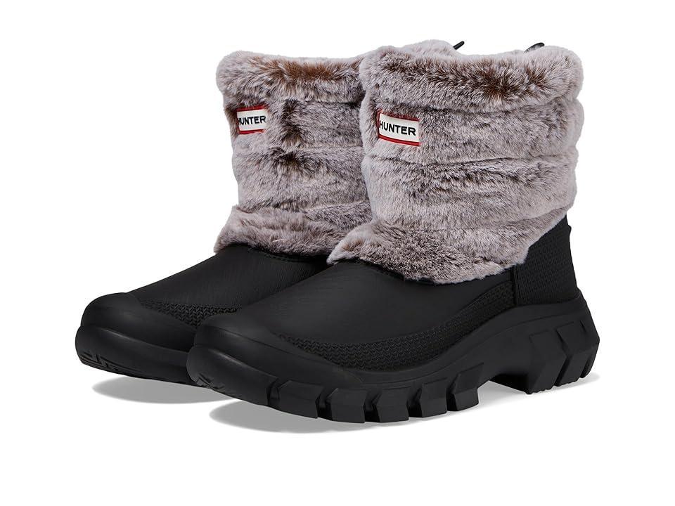 Hunter Intrepid Short Faux Fur Snow Boot Natural) Women's Shoes Product Image