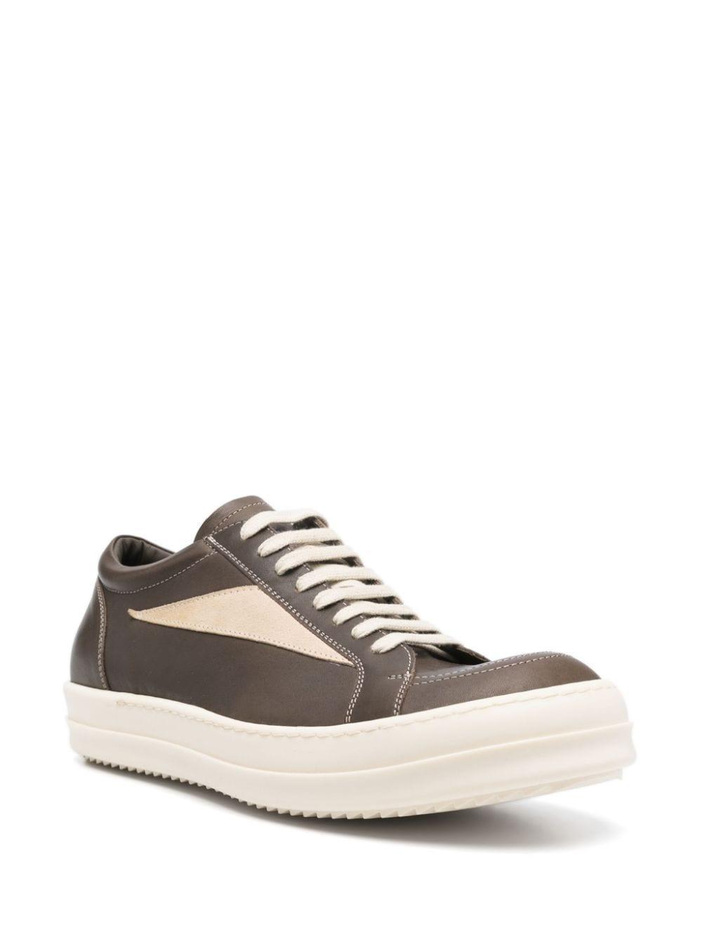 Vintage Leather Sneakers In Bean/milk/milk Product Image