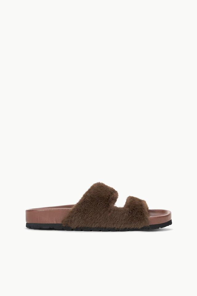 CYPRUS FAUX FUR SLIDE | MAHOGANY Product Image