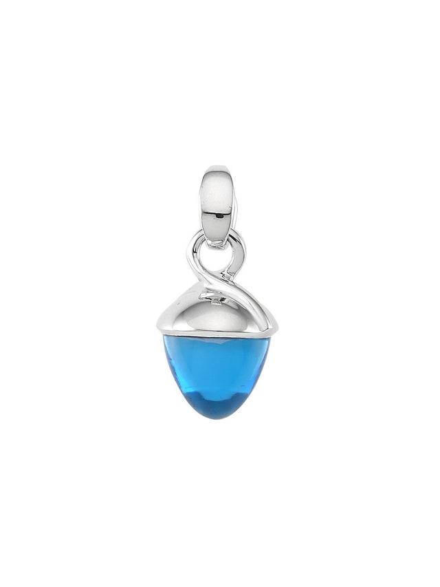 Womens Mikado Bouquet 18K White Gold & Swiss Blue Topaz Acorn Pendant Product Image