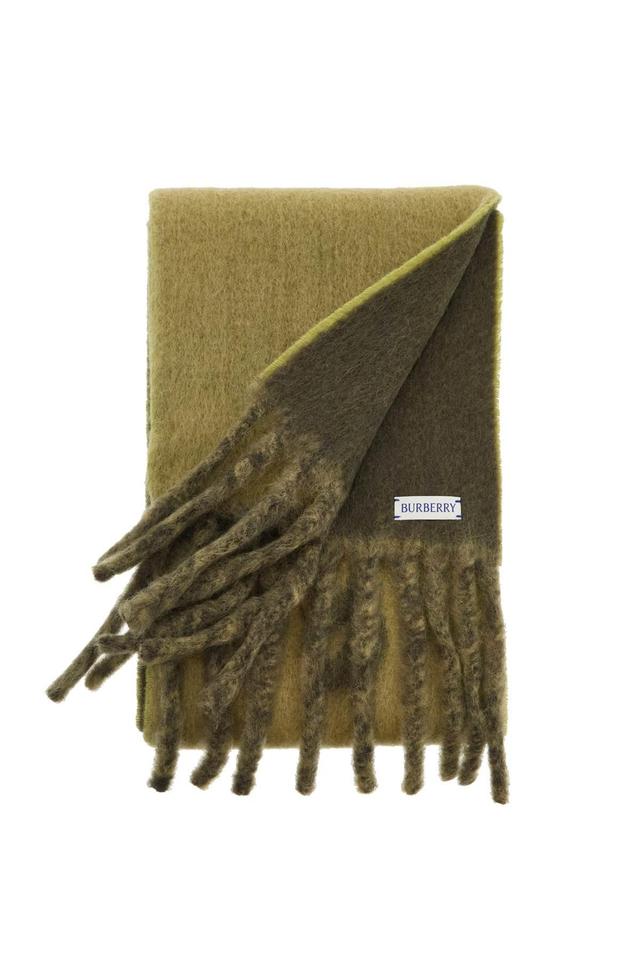 Reversible Alpaca Blend Scarf In Olive Product Image