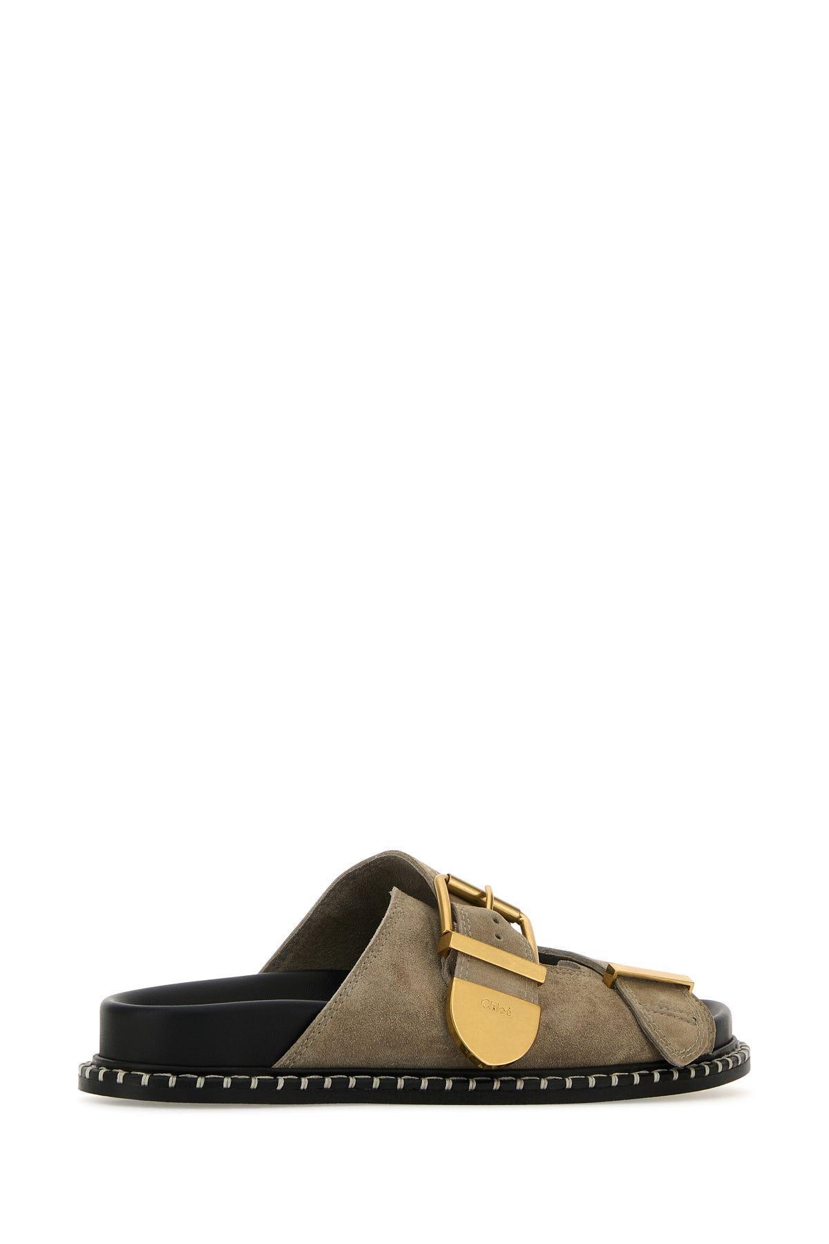 CHLOÉ Chloe Slippers In Green Product Image