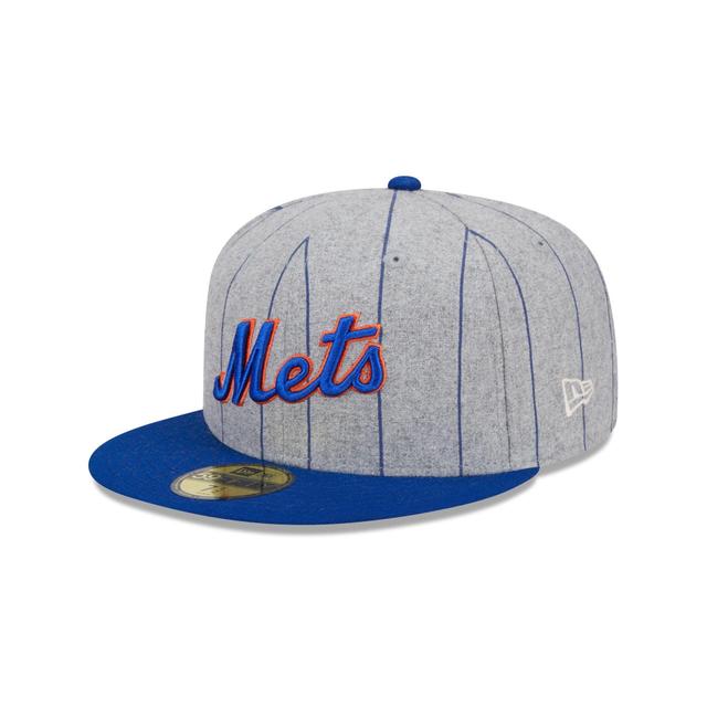 New York Mets Heather Pinstripe 59FIFTY Fitted Hat Male Product Image