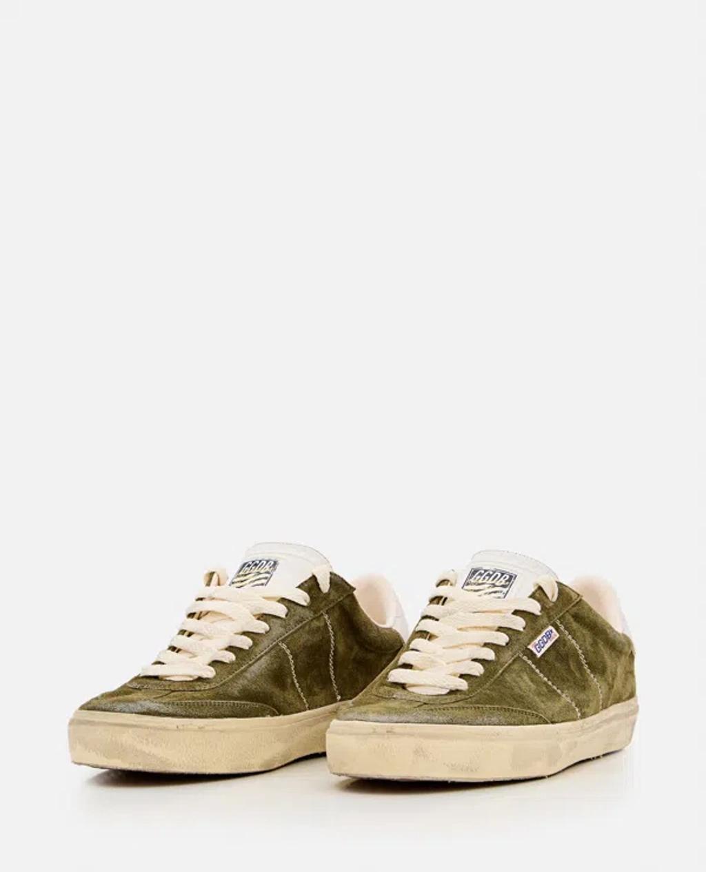 GOLDEN GOOSE Soul-star Suede Upper Hf Leather Tongue Leather Heel In Green Product Image