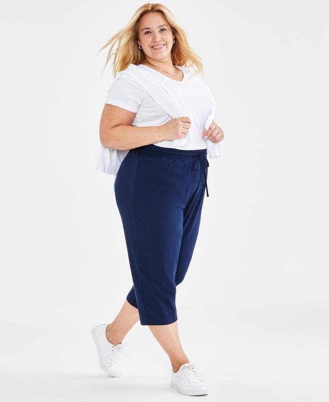 Style & Co Plus Size Knit Pull-On Capri Pants, Created for Macys Product Image