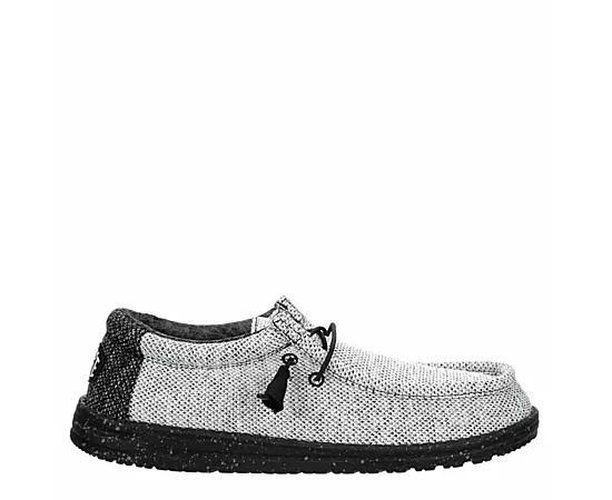 HEYDUDE Mens HEYDUDE Wally Stretch - Mens Running Shoes Grey/Black/Black Product Image