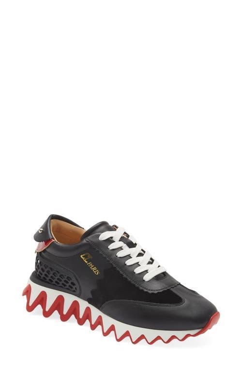 CHRISTIAN LOUBOUTIN Military Green Leather Loubishark Sneakers In Black Product Image