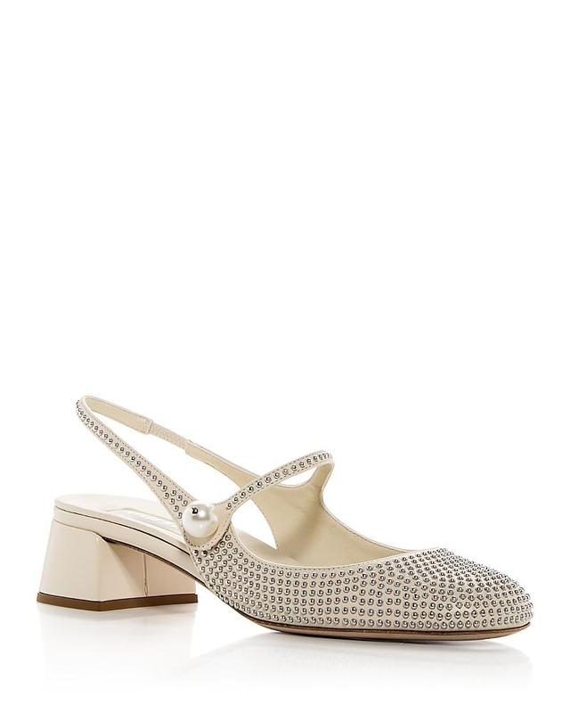 Miu Miu Womens Calzature Donna Embellished Slingback Pumps Product Image