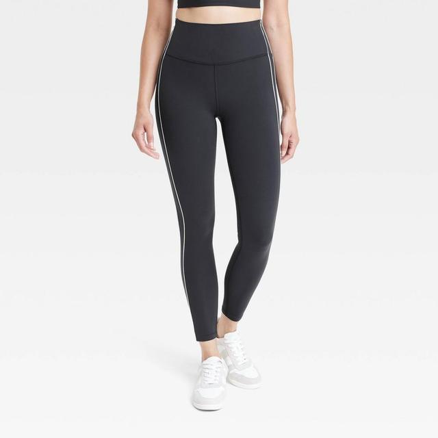 Womens Everyday Soft High-Rise Piped 7/8 Leggings - All In Motion Black XL Product Image