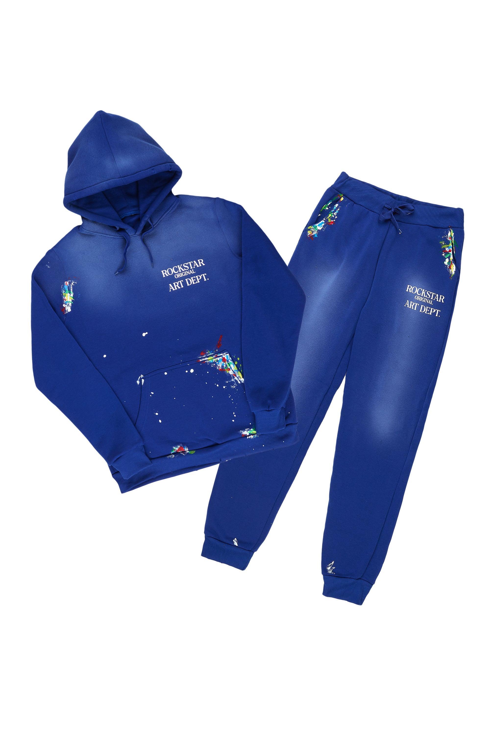 Rockstar Art Dist. Royal Graphic Hoodie Track Set Male Product Image