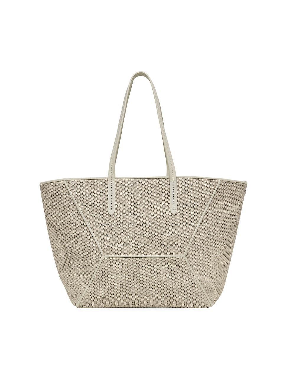 Womens Techno Raffia Shopper Bag with Monili Product Image