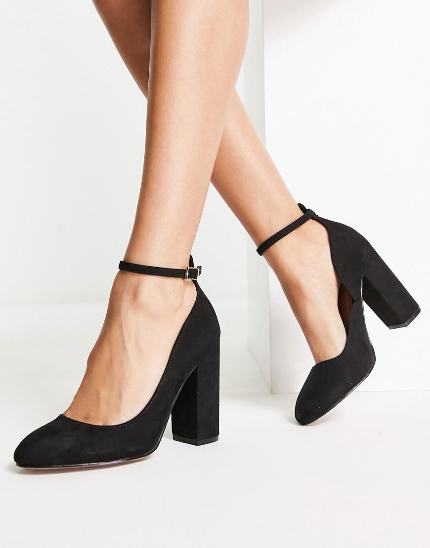 ASOS DESIGN Placid high block heels in black Product Image