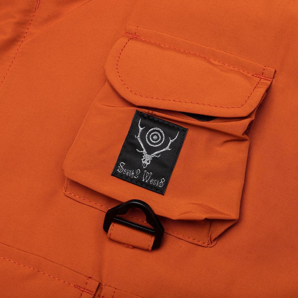 Multi-Pocket Zipped Down Vest - Orange Male Product Image