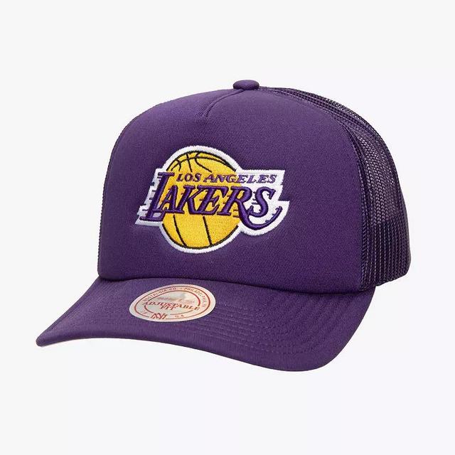 Mens Mitchell & Ness Los Angeles Lakers Core Evergreen OTC Trucker Adjustable Hat Product Image