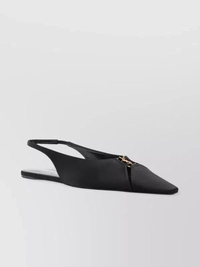 SAINT LAURENT Babylone Slingback Ballerinas In Black Product Image