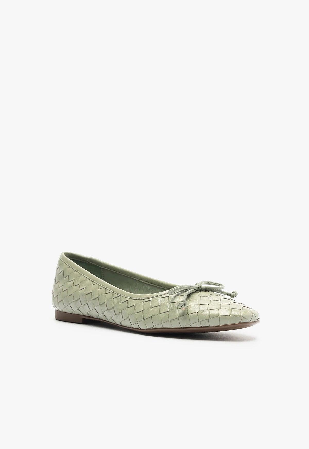 Arissa Woven Leather Flat Female Product Image