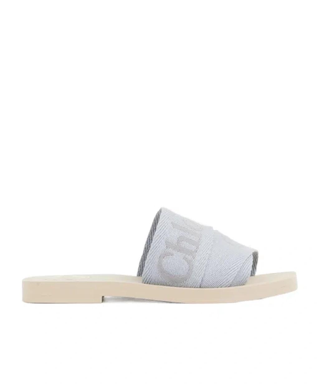 CHLOÉ Logo Slippers In Blue Product Image