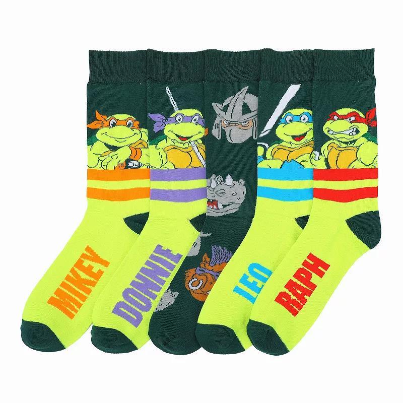 Mens 5-Pack TMNT Character Crew Socks Product Image