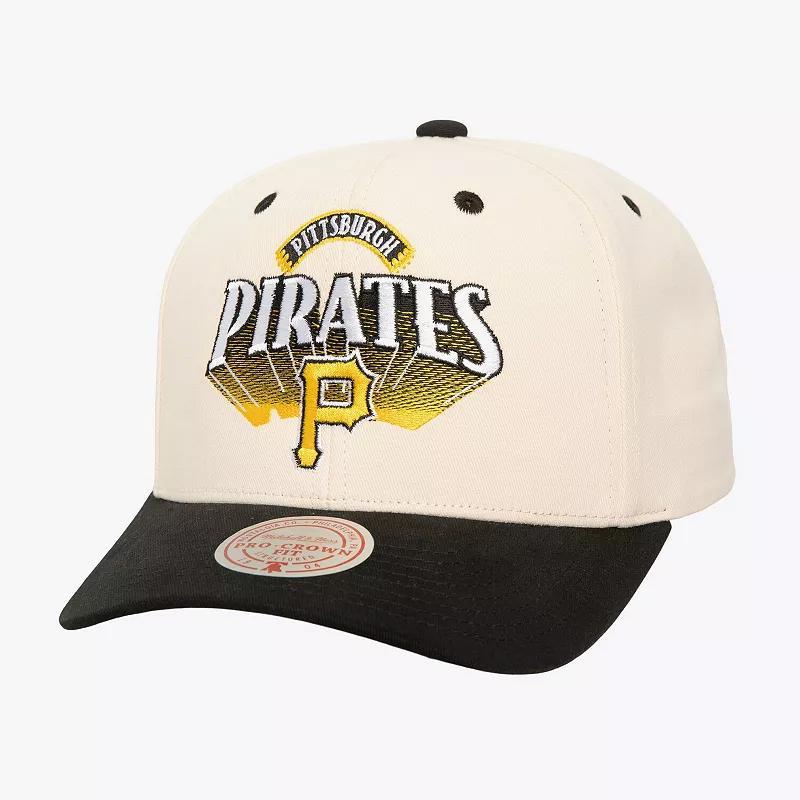 Mens Mitchell & Ness Cream Pittsburgh Pirates Horizon Pro Crown Snapback Hat Product Image