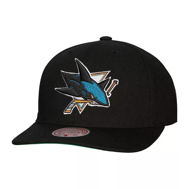 Mens Mitchell & Ness Black San Jose Sharks Core Team Ground Pro Adjustable Hat Product Image