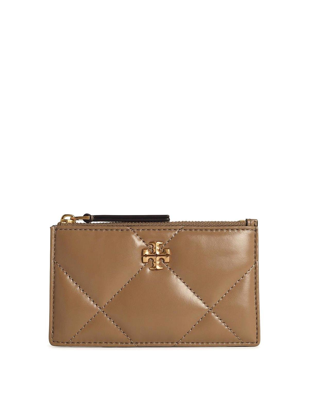 TORY BURCH Kira Beige Leather Card Holder Product Image